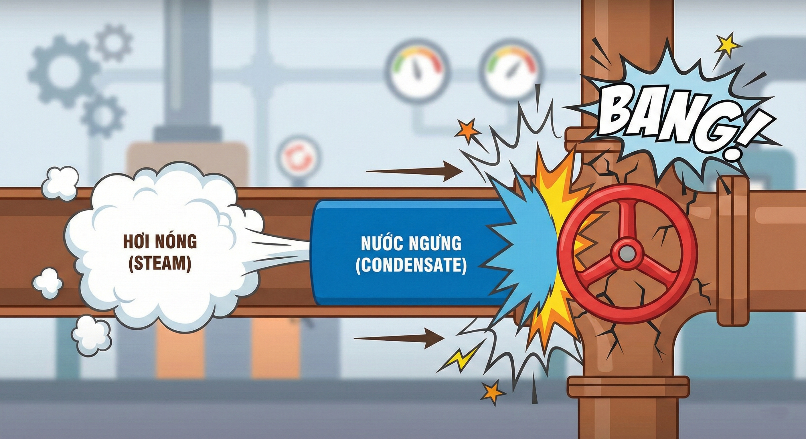 Búa Nước (Water Hammer): Phân Tích Cơ Chế Sóng Xung Kích & Giải Pháp Triệt Tiêu